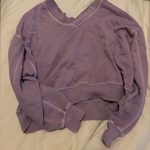 Aerie Cropped Purple V-Neck Sweatshirt (updated pic of the color last slide!)